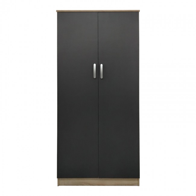 Ντουλάπα δίφυλλη Lego pakoworld σε sonoma-ανθρακί απόχρωση 80x42x180εκ