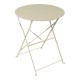 Τραπεζαρία Bistro pakoworld σετ 3τεμ μεταλλική αναδιπλούμενη σε μπεζ απόχρωση Φ60x71εκ