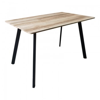 Τραπέζι Squaro pakoworld sonoma mdf με μαύρα μεταλλικά πόδια 120x70x75εκ Τραπέζι Squaro pakoworld sonoma mdf με μαύρα μεταλλικά πόδια 120x70x75εκ