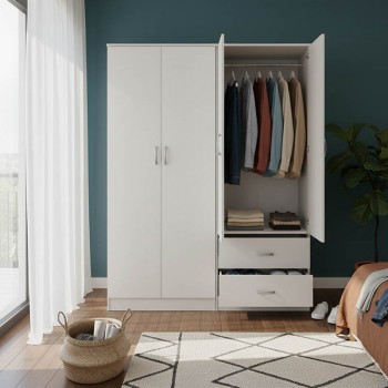 Ντουλάπα τετράφυλλη Lego pakoworld λευκή 160x42x180εκ