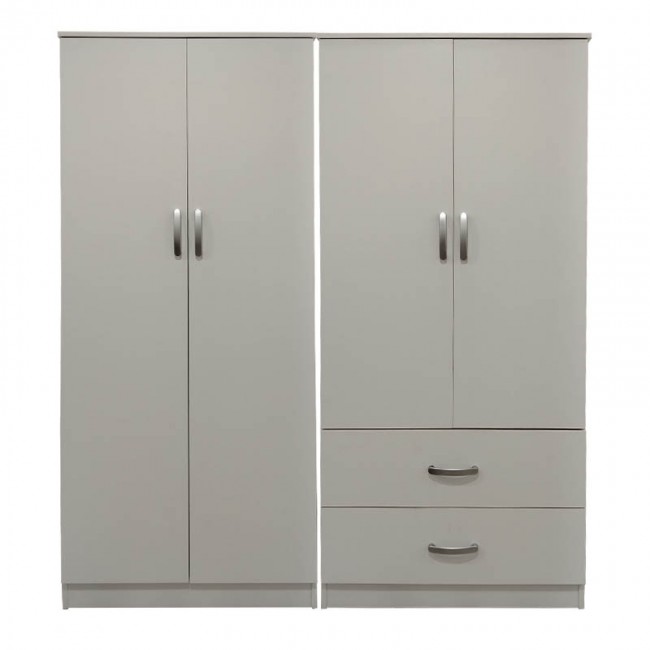 Ντουλάπα τετράφυλλη Lego pakoworld λευκή 160x42x180εκ