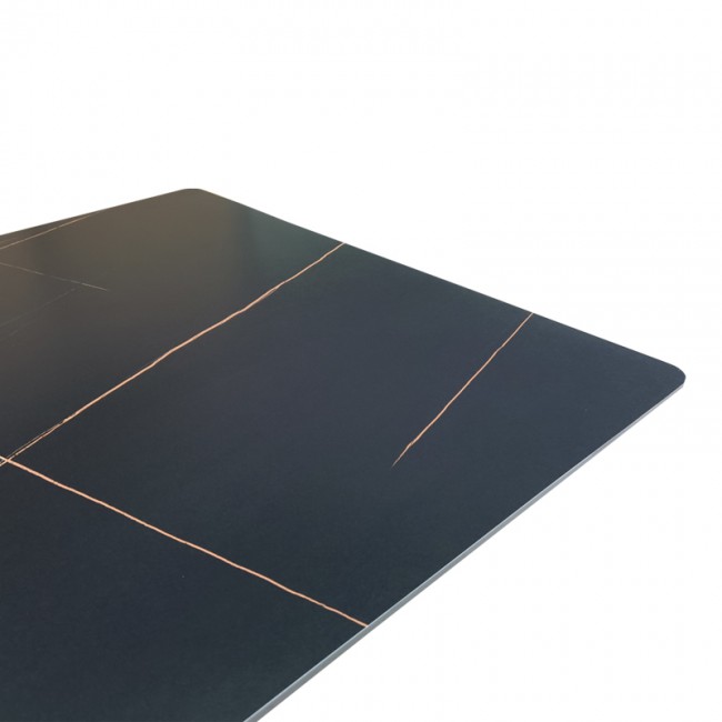 Τραπέζι Mapele pakoworld μαύρη όψη μαρμάρου με μαύρα μεταλλικά πόδια 180x90x75εκ Τραπέζι Mapele pakoworld μαύρη όψη μαρμάρου με μαύρα μεταλλικά πόδια 180x90x75εκ