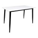 Τραπέζι Pembe pakoworld sintered stone λευκή όψη μαρμάρου με μαύρα μεταλλικά πόδια 120x70x75εκ Τραπέζι Pembe pakoworld sintered stone λευκή όψη μαρμάρου με μαύρα μεταλλικά πόδια 120x70x75εκ