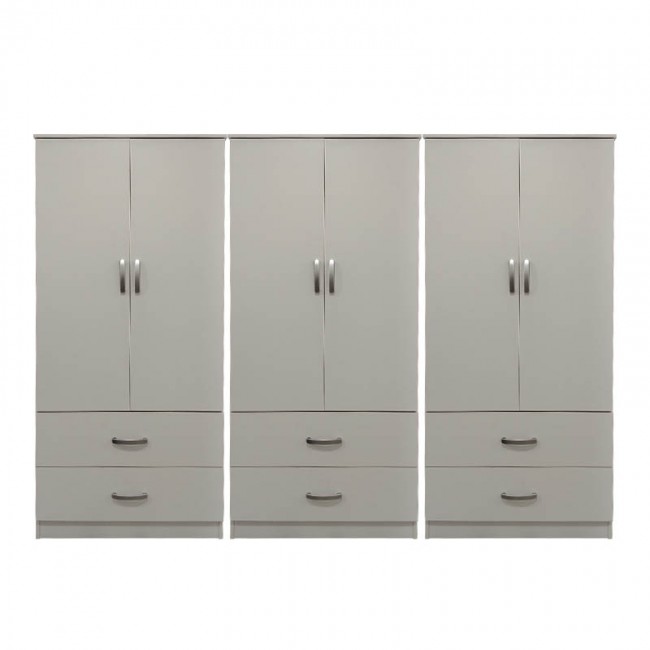 Ντουλάπα εξάφυλλη με συρτάρια Lego pakoworld λευκή 240x42x180εκ Ντουλάπα εξάφυλλη με συρτάρια Lego pakoworld λευκή 240x42x180εκ