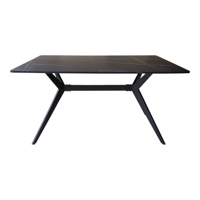 Τραπέζι Ezali pakoworld mdf μαύρη όψη μαρμάρου με μαύρα μεταλλικά πόδια 140x80x75εκ Τραπέζι Ezali pakoworld mdf μαύρη όψη μαρμάρου με μαύρα μεταλλικά πόδια 140x80x75εκ