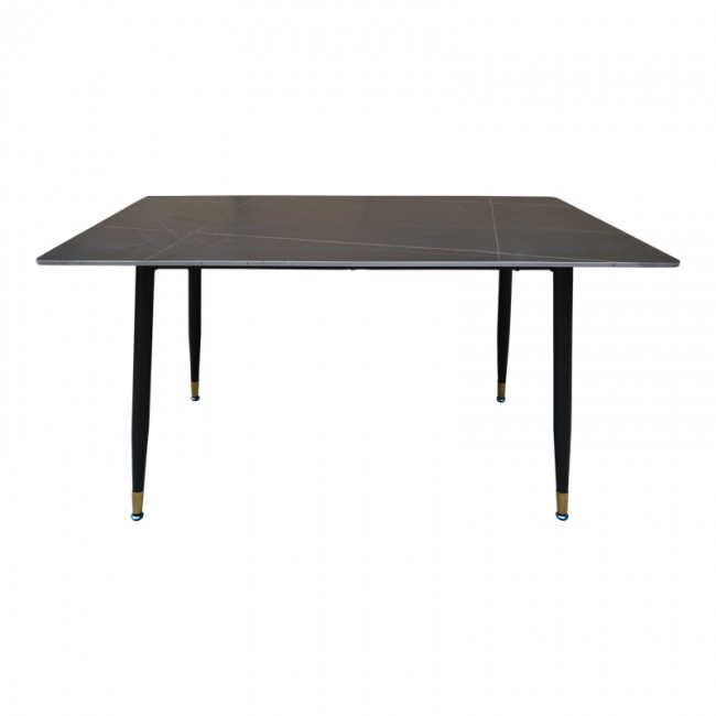 Τραπέζι Pembe pakoworld sintered stone μαύρη όψη μαρμάρου με μαύρα μεταλλικά πόδια 140x80x75εκ Τραπέζι Pembe pakoworld sintered stone μαύρη όψη μαρμάρου με μαύρα μεταλλικά πόδια 140x80x75εκ