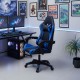Καρέκλα γραφείου gaming William pakoworld PU μαύρο-μπλε