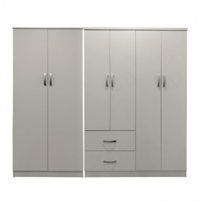 Ντουλάπα εξάφυλλη Lego Ι pakoworld λευκή 200,5x42x180εκ Ντουλάπα εξάφυλλη Lego Ι pakoworld λευκή 200,5x42x180εκ