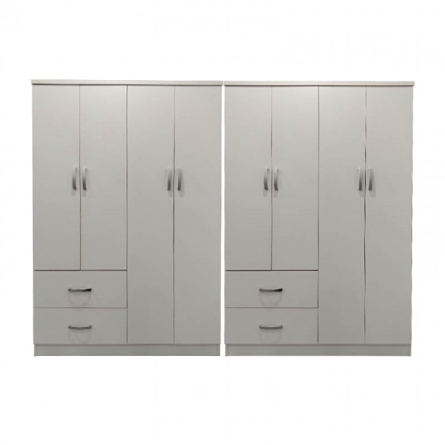 Ντουλάπα οχτάφυλλη Lego pakoworld λευκή 241x42x181εκ