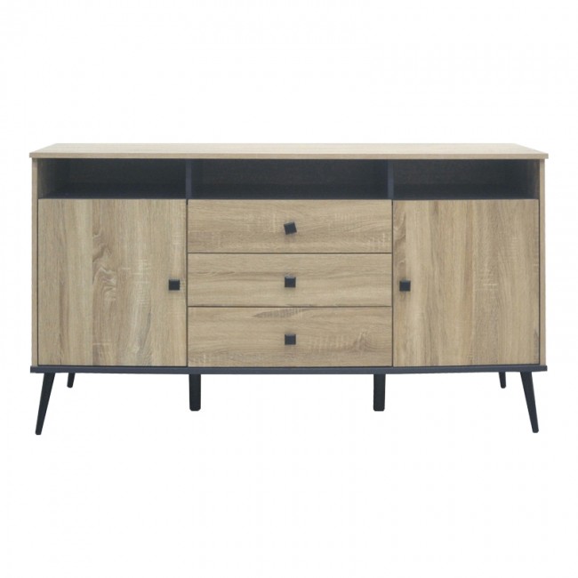 Μπουφές Zezan pakoworld σε sonoma-ανθρακί απόχρωση 140.5x41.5x80εκ Μπουφές Zezan pakoworld σε sonoma-ανθρακί απόχρωση 140.5x41.5x80εκ