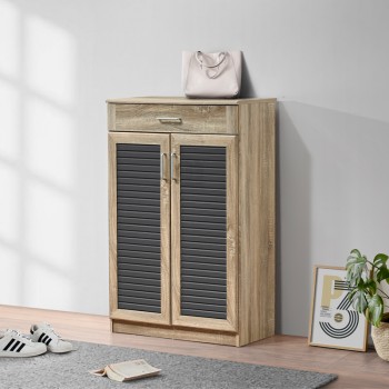 Παπουτσοθήκη-ντουλάπι Sante pakoworld 20 ζεύγων σε sonoma-ανθρακί απόχρωση 80x37x123εκ