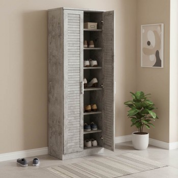 Παπουτσοθήκη-ντουλάπα SANTE pakoworld 21 ζευγών σε antique ανθρακί 60x37x183εκ Παπουτσοθήκη-ντουλάπα SANTE pakoworld 21 ζευγών σε antique ανθρακί 60x37x183εκ