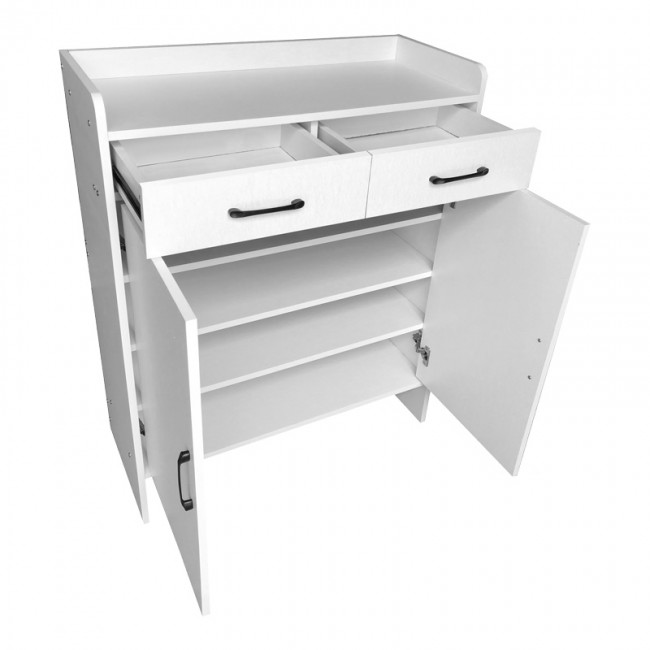 Παπουτσοθήκη Gazen pakoworld 12 ζεύγων με συρτάρια σε λευκή απόχρωση 80x33x100εκ