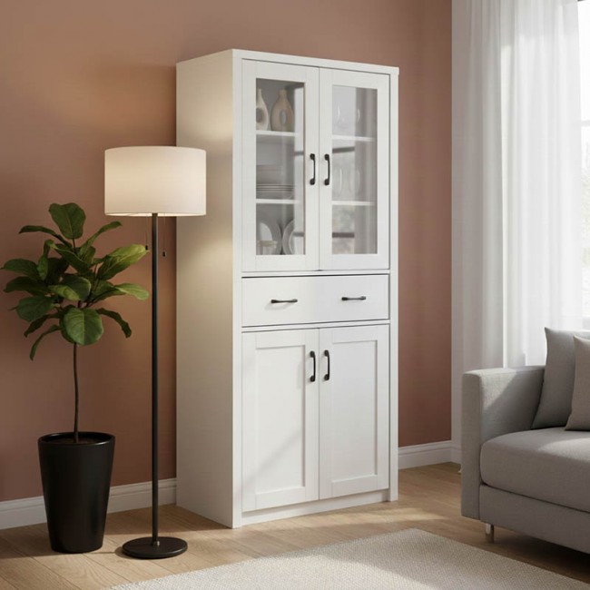 Βιτρίνα-ντουλάπα Nisso pakoworld σε λευκή απόχρωση 80x40x183.5εκ