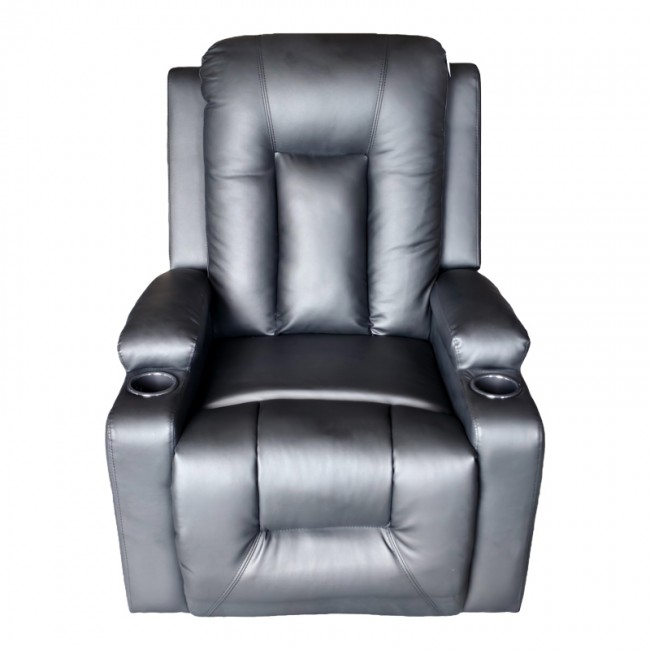 Πολυθρόνα relax με μηχανισμό massage Gessel pakoworld PU σε μαύρη απόχρωση 80x90x98εκ Πολυθρόνα relax με μηχανισμό massage Gessel pakoworld PU σε μαύρη απόχρωση 80x90x98εκ