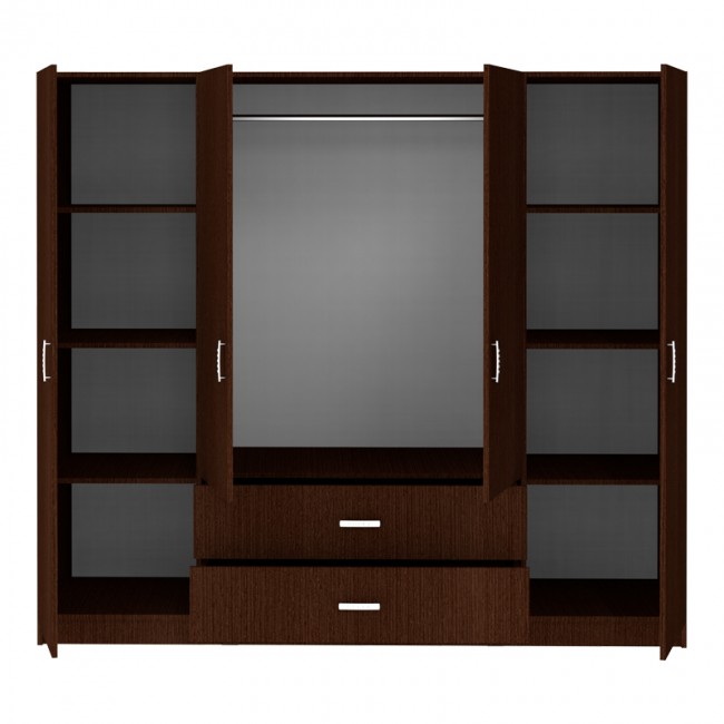 Ντουλάπα τετράφυλλη Royal pakoworld με συρτάρια wenge 200x58x177εκ Ντουλάπα τετράφυλλη Royal pakoworld με συρτάρια wenge 200x58x177εκ