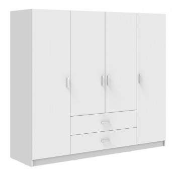 Ντουλάπα τετράφυλλη Royal pakoworld με συρτάρια λευκό 200x58x177εκ Ντουλάπα τετράφυλλη Royal pakoworld με συρτάρια λευκό 200x58x177εκ