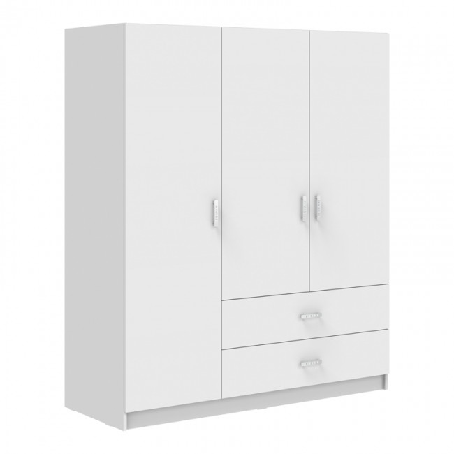 Ντουλάπα τρίφυλλη Royal pakoworld με συρτάρια λευκό 150x58x177εκ Ντουλάπα τρίφυλλη Royal pakoworld με συρτάρια λευκό 150x58x177εκ