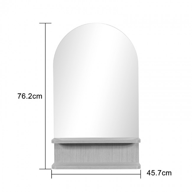 Καθρέπτης με ράφι Mensola pakoworld mdf σε φυσική απόχρωση 45.7x12.7x76.2εκ