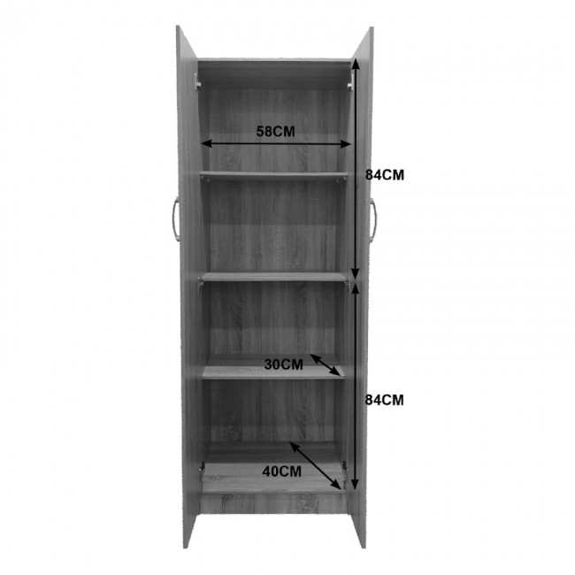 Ντουλάπα δίφυλλη Lego pakoworld σε sonoma-ανθρακί απόχρωση 60x42x180εκ Ντουλάπα δίφυλλη Lego pakoworld σε sonoma-ανθρακί απόχρωση 60x42x180εκ