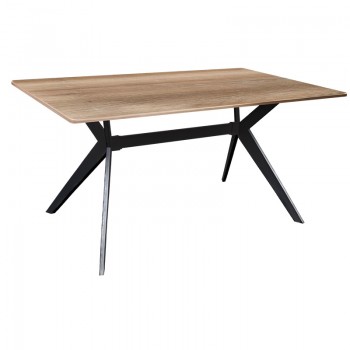 Τραπέζι Ezali pakoworld sonoma mdf με μαύρα μεταλλικά πόδια 140x80x75εκ Τραπέζι Ezali pakoworld sonoma mdf με μαύρα μεταλλικά πόδια 140x80x75εκ