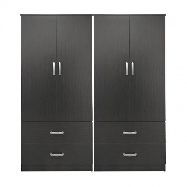 Ντουλάπα τετράφυλλη με συρτάρια Lego pakoworld wenge 160x42x180εκ