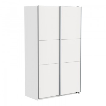 Ντουλάπα ρούχων Kawen pakoworld δίφυλλη με συρόμενες πόρτες λευκό 116.5x60x203εκ