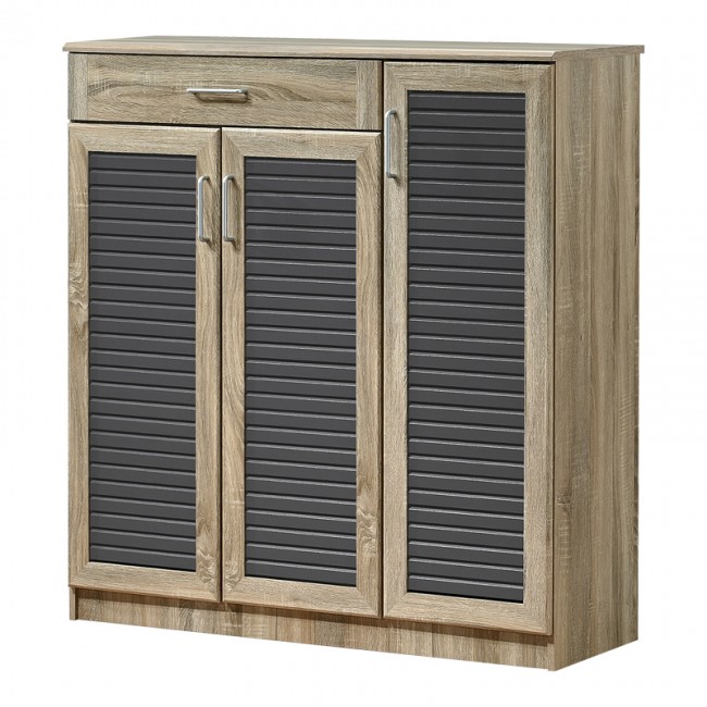 Παπουτσοθήκη-ντουλάπι Sante pakoworld 30 ζεύγων σε sonoma-ανθρακί απόχρωση 120x37x123εκ