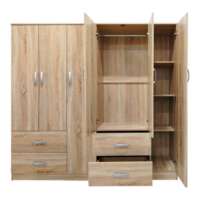 Ντουλάπα εξάφυλλη Lego pakoworld sonoma 180x42x180εκ