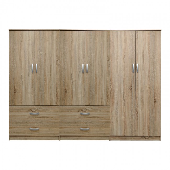 Ντουλάπα εξάφυλλη Lego pakoworld sonoma 240x42x180εκ