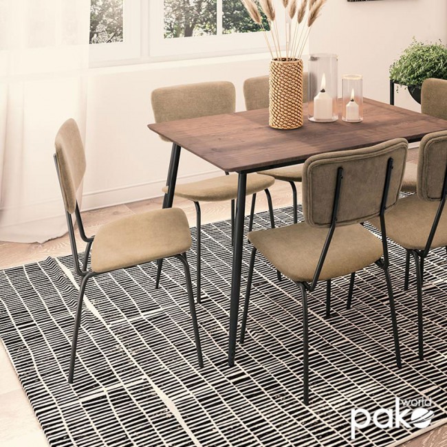 Καρέκλα Tania pakoworld ύφασμα μπεζ antique-μαύρο πόδι Καρέκλα Tania pakoworld ύφασμα μπεζ antique-μαύρο πόδι