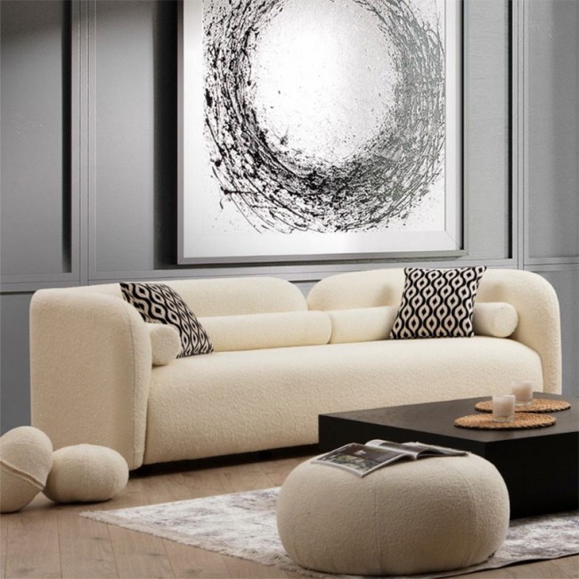 Καναπές 3θέσιος Tranquil I pakoworld ύφασμα μπουκλέ κρεμ 228x90x74εκ Καναπές 3θέσιος Tranquil I pakoworld ύφασμα μπουκλέ κρεμ 228x90x74εκ
