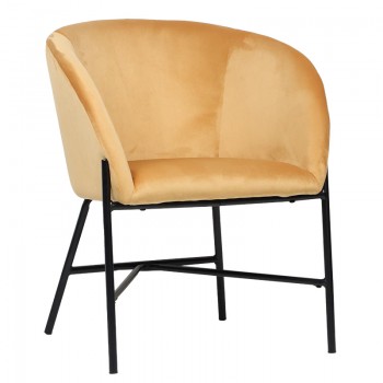 Πολυθρόνα Julia pakoworld βελούδο κίτρινο 61x57x74εκ Πολυθρόνα Julia pakoworld βελούδο κίτρινο 61x57x74εκ