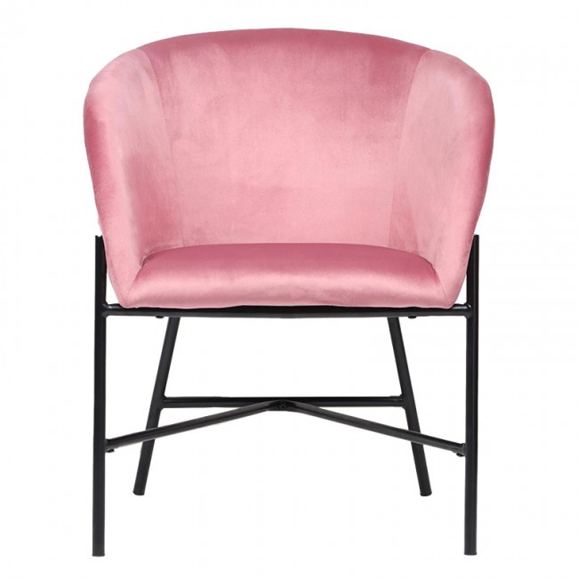 Πολυθρόνα Julia pakoworld βελούδο ροζ 61x57x74εκ Πολυθρόνα Julia pakoworld βελούδο ροζ 61x57x74εκ