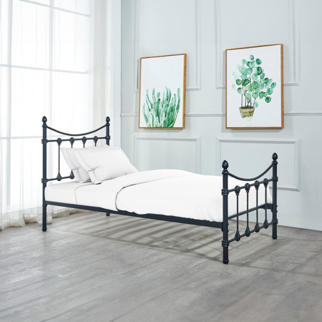 Κρεβάτι Beowulf pakoworld μαύρο μεταλλικό 90x190εκ