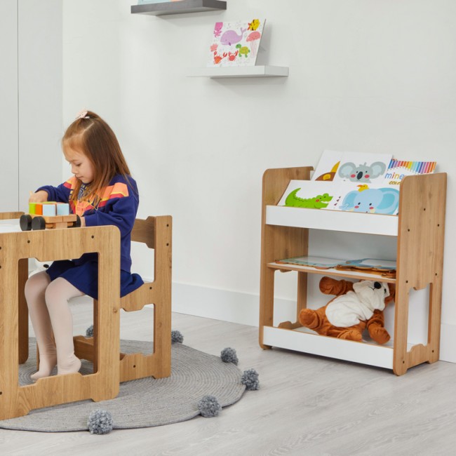 Ραφιέρα Seagull pakoworld φυσικό-λευκό mdf 57x34x70εκ Ραφιέρα Seagull pakoworld φυσικό-λευκό mdf 57x34x70εκ