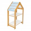 Ραφιέρα τ. Montessori Zoilen pakoworld φυσικό-λευκό-μπλε mdf 50x30x80εκ