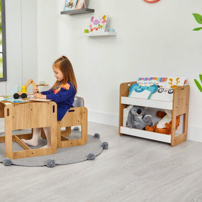 Ραφιέρα Dovere pakoworld φυσικό-λευκό mdf 56x34x55εκ Ραφιέρα Dovere pakoworld φυσικό-λευκό mdf 56x34x55εκ