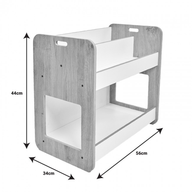 Ραφιέρα Dovere pakoworld φυσικό-λευκό mdf 56x34x55εκ Ραφιέρα Dovere pakoworld φυσικό-λευκό mdf 56x34x55εκ