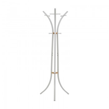 Καλόγερος ρούχων Bamile pakoworld λευκό μέταλλο και rubberwood σε φυσική απόχρωση 51x63x175εκ Καλόγερος ρούχων Bamile pakoworld λευκό μέταλλο και rubberwood σε φυσική απόχρωση 51x63x175εκ