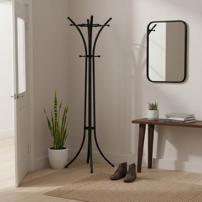 Καλόγερος ρούχων Zensine pakoworld μέταλλο σε μαύρη απόχρωση 51x63x175εκ Καλόγερος ρούχων Zensine pakoworld μέταλλο σε μαύρη απόχρωση 51x63x175εκ