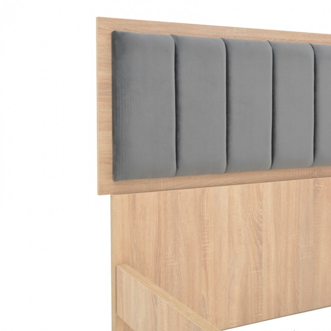 Κρεβάτι διπλό Monacol pakoworld σε φυσική με ανθρακί απόχρωση 160x200εκ Κρεβάτι διπλό Monacol pakoworld σε φυσική με ανθρακί απόχρωση 160x200εκ