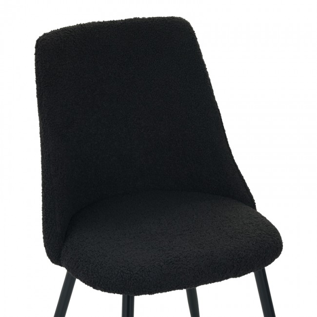 Καρέκλα Giselle pakoworld μπουκλέ ύφασμα σε μαύρη απόχρωση 51x52x82εκ Καρέκλα Giselle pakoworld μπουκλέ ύφασμα σε μαύρη απόχρωση 51x52x82εκ