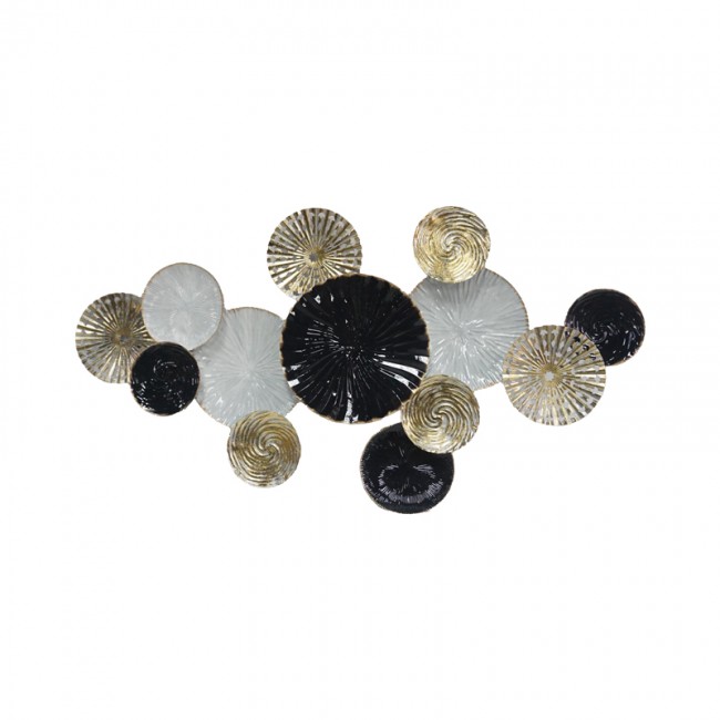 Διακοσμητικό τοίχου Faim Inart μέταλλο σε χρυσή, μαύρη και λευκή απόχρωση 111.1x5.7x58.4εκ Διακοσμητικό τοίχου Faim Inart μέταλλο σε χρυσή, μαύρη και λευκή απόχρωση 111.1x5.7x58.4εκ