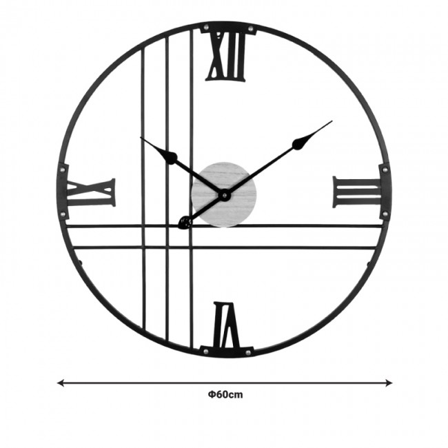 Ρολόι τοίχου Latine Inart μέταλλο σε μαύρη απόχρωση 60x2.5x60εκ Ρολόι τοίχου Latine Inart μέταλλο σε μαύρη απόχρωση 60x2.5x60εκ