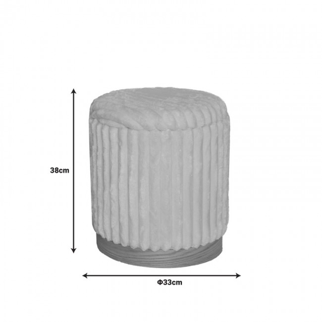 Σκαμπό Pance Inart σετ 2 τεμ μπουκλέ ύφασμα σε μπεζ και λευκή απόχρωση Σκαμπό Pance Inart σετ 2 τεμ μπουκλέ ύφασμα σε μπεζ και λευκή απόχρωση