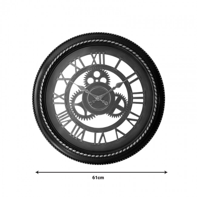 Ρολόι τοίχου Ferm Inart σε μαύρη αντικέ και χρυσή απόχρωση Φ61x6εκ Ρολόι τοίχου Ferm Inart σε μαύρη αντικέ και χρυσή απόχρωση Φ61x6εκ