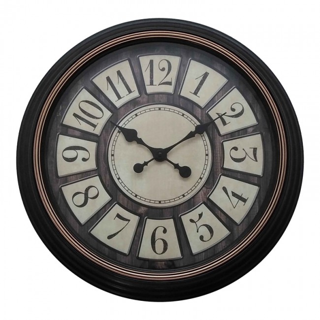 Ρολόι τοίχου Docto Inart σε μαύρη αντικέ απόχρωση Φ55.8x5.2εκ Ρολόι τοίχου Docto Inart σε μαύρη αντικέ απόχρωση Φ55.8x5.2εκ