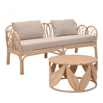 Σαλόνι Ytrone-Siderty pakoworld σετ 2τεμ rattan σε φυσική απόχρωση Σαλόνι Ytrone-Siderty pakoworld σετ 2τεμ rattan σε φυσική απόχρωση