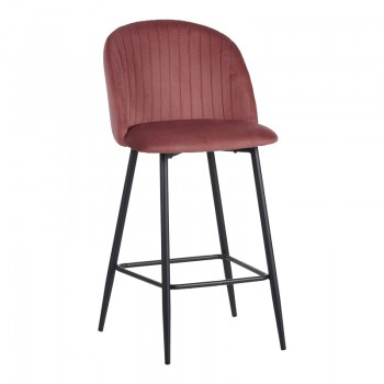 Σκαμπό μπαρ Barow pakoworld βελούδο σε σάπιο μήλο απόχρωση με μαύρα μεταλλικά πόδια 53x46.5x96.5 Σκαμπό μπαρ Barow pakoworld βελούδο σε σάπιο μήλο απόχρωση με μαύρα μεταλλικά πόδια 53x46.5x96.5